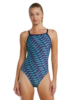 TYR Women's Dragonflyte Durafast Elite Diamondfit One Piece Swimsuit -Daily Swim Wear 8580958716072 greennavy 1a