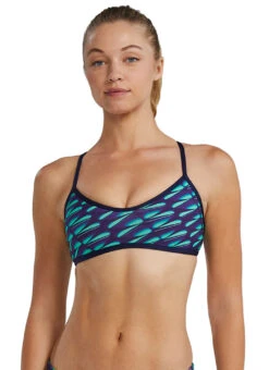 TYR Women's Dragonflyte Durafast Elite Trinity Bikini Top 14 TYR Women's Dragonflyte Durafast Elite Trinity Bikini Top -Daily Swim Wear 8580958978216 greennavy 1a