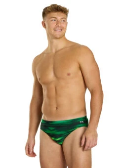 TYR Men's Technowave Durafast Lite Brief Swimsuit -Daily Swim Wear 8580973756584 green 4a