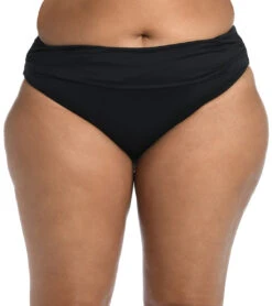 La Blanca Women's Plus Size Island Goddess Shirred Bikini Bottom