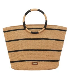 Sun N Sand Circle Handle Striped Shoulder Tote