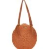 Sun N Sand Round Straw Shoulder Tote -Daily Swim Wear 8637041442984 rust 1a