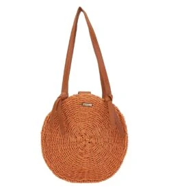 Sun N Sand Round Straw Shoulder Tote -Daily Swim Wear 8637041442984 rust