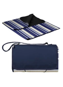 Picnic Time Blanket Tote XL -Daily Swim Wear 8637380985000 bluestripesnavy 5a