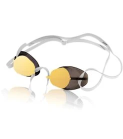 Sporti Antifog Swedish Mirrored Goggle + Bungee Strap -Daily Swim Wear 8638377689256 goldmirrorsmokelens 3a