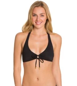Helen Jon Essentials Tortoise Halter Bikini Top 22 Helen Jon Essentials Tortoise Halter Bikini Top -Daily Swim Wear 8638827626664 black 1a