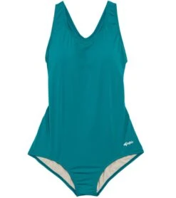 Dolfin Women's AquaShape Conservative Lap Suit Solid Polyester One Piece Swimsuit -Daily Swim Wear 8638845747368 emerald 1a