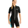 Cressi Women's 2mm Lido Short Sleeve Springsuit Wetsuit -Daily Swim Wear 8639640830120 blackaqua 1a