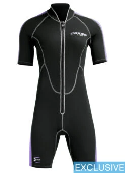 Cressi Women's 2mm Lido Short Sleeve Springsuit Wetsuit 21 Cressi Women's 2mm Lido Short Sleeve Springsuit Wetsuit -Daily Swim Wear 8639640830120 blacklilac 3a