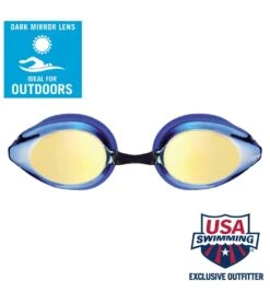 Arena Tracks Jr. Mirrored Goggle -Daily Swim Wear 8639675039912 blueyellowrevoblue 2a