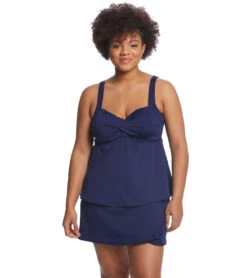 TYR Plus Size Women's Swim Skort -Daily Swim Wear 8639746080936 navy 4a