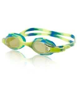 TYR Swimple Tie Dye Mirrored Kids' Goggle -Daily Swim Wear 8640164593832 goldgreen 1a