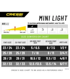 Cressi Kids Mini Light Floating Swim Fins -Daily Swim Wear 8640411762856 yellow 6a