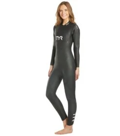TYR Women's Hurricane Cat 1 Full Sleeve Triathlon Wetsuit -Daily Swim Wear 8640440893608 black 5a