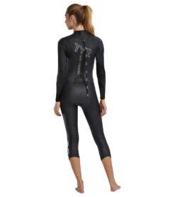 TYR Women's Hurricane Cat 1 Full Sleeve Triathlon Wetsuit -Daily Swim Wear 8640440893608 blackorchid 3a