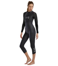 TYR Women's Hurricane Cat 1 Full Sleeve Triathlon Wetsuit -Daily Swim Wear 8640440893608 blackorchid 4a
