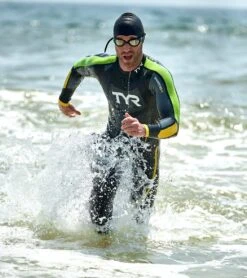 TYR Men's Hurricane Cat 5 Fullsleeve Triathlon Wetsuit -Daily Swim Wear 8640440991912 blackgreenyellow 4a