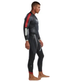TYR Men's Hurricane Cat 5 Fullsleeve Triathlon Wetsuit -Daily Swim Wear 8640440991912 silverred 2a