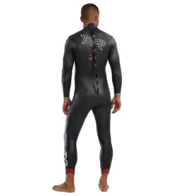 TYR Men's Hurricane Cat 5 Fullsleeve Triathlon Wetsuit -Daily Swim Wear 8640440991912 silverred 3a