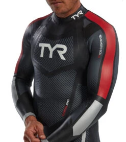 TYR Men's Hurricane Cat 5 Fullsleeve Triathlon Wetsuit -Daily Swim Wear 8640440991912 silverred 6a