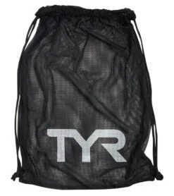 TYR Alliance Mesh Equipment Drawstring Sack Pack -Daily Swim Wear 8640582189224 black