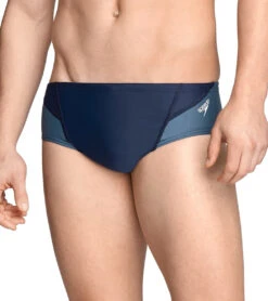Speedo Men's Powerflex Eco Tone Setter Brief Swimsuit -Daily Swim Wear 8640789577896 navygrey