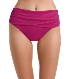 La Blanca Women's Island Goddess Bikini Bottom -Daily Swim Wear 8641671430312 magenta 1a