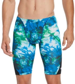 Nike Men's Hydrastrong Tie Dye Jammer Swimsuit -Daily Swim Wear 8641703706792 bluegreen 1a