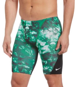 Nike Men's Hydrastrong Tie Dye Jammer Swimsuit -Daily Swim Wear 8641703706792 courtgreen