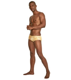 Speedo Vibe Men's Printed Euro Brief Swimsuit -Daily Swim Wear 8641893302440 abstracttiger 4a