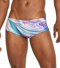 Speedo Vibe Men's Printed Euro Brief Swimsuit -Daily Swim Wear 8641893302440 mistymarble 1a
