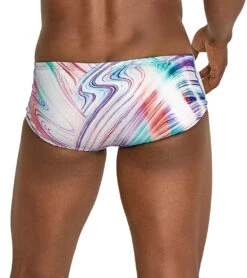 Speedo Vibe Men's Printed Euro Brief Swimsuit -Daily Swim Wear 8641893302440 mistymarble 3a