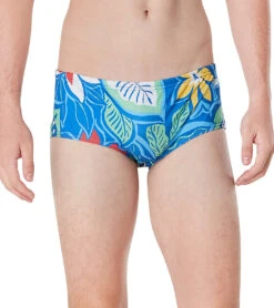 Speedo Vibe Men's Printed Euro Brief Swimsuit -Daily Swim Wear 8641893302440 retrofloral