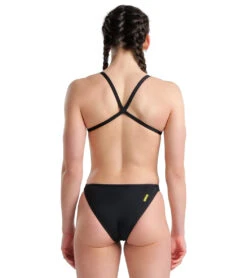 Arena Women's Rulebreaker Hooked Rev One Piece Swimsuit -Daily Swim Wear 8642147811496 blackfluoredblack 5a