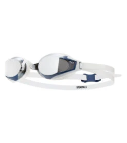 TYR Stealth-X Mirrored Racing Goggle -Daily Swim Wear 8642437841064 silverwhitewhite