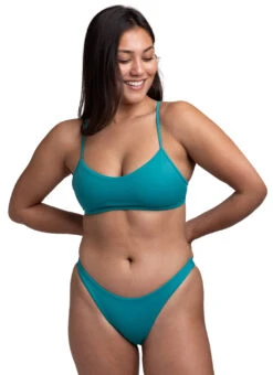 JOLYN Women's Solid Kelia Bikini Bottom -Daily Swim Wear 8642550530216 palm 4a