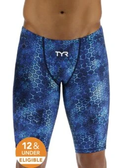 TYR Men's Akurra Thresher Short Jammer Tech Suit Swimsuit -Daily Swim Wear 8642627076264 blue 1a