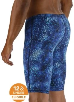 TYR Men's Akurra Thresher Short Jammer Tech Suit Swimsuit -Daily Swim Wear 8642627076264 blue 5a