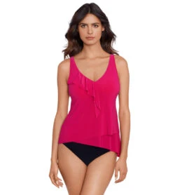 Magicsuit By Miraclesuit Women's Cascade Amira Tankini Top -Daily Swim Wear 8642920513704 ruby