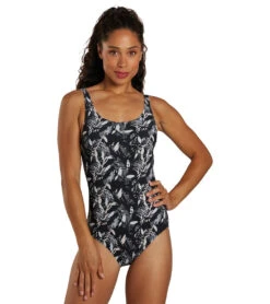 Arena Women's Bodylift Francy Wing Back One Piece Swimsuit -Daily Swim Wear 8644038688936 blackwhitemulti 1a