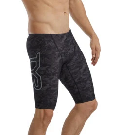 TYR Men's Pixel Camo Large Logo Jammer Swimsuit -Daily Swim Wear 8644242800808 charcoal 3a