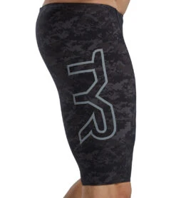 TYR Men's Pixel Camo Large Logo Jammer Swimsuit -Daily Swim Wear 8644242800808 charcoal 6a