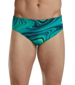 TYR Men's Vitality Durafast Elite Racer Brief Swimsuit 40 TYR Men's Vitality Durafast Elite Racer Brief Swimsuit -Daily Swim Wear 8644255088808 green 1a