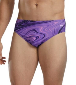 TYR Men's Vitality Durafast Elite Racer Brief Swimsuit 27 TYR Men's Vitality Durafast Elite Racer Brief Swimsuit -Daily Swim Wear 8644255088808 purple