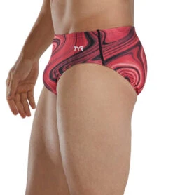 TYR Men's Vitality Durafast Elite Racer Brief Swimsuit 31 TYR Men's Vitality Durafast Elite Racer Brief Swimsuit -Daily Swim Wear 8644255088808 red 4a