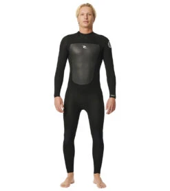 Rip Curl Men's 43mm Omega Back Zip Steamer Fullsuit Wetsuit -Daily Swim Wear 8645670600872 black