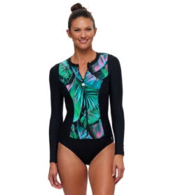 Next By Athena Women's Malibu Akela Zip One Piece Swimsuit 13 Next By Athena Women's Malibu Akela Zip One Piece Swimsuit -Daily Swim Wear 8645771493544 black 4a