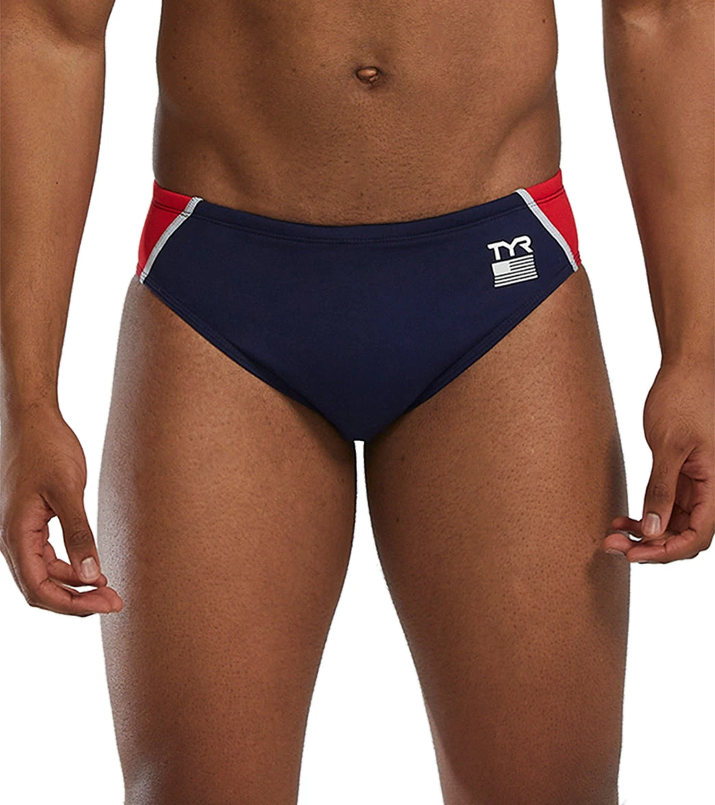 TYR Men's USA Durafast Elite Brief Swimsuit 8 TYR Men's USA Durafast Elite Brief Swimsuit - Image 6