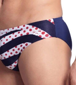 Arena Men's Multi Stripes Brief Swimsuit -Daily Swim Wear 8645989040296 navymulti 4a