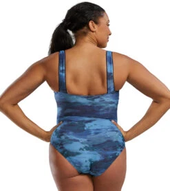 TYR Active Women's Asperus Square Neck Controlfit Durafast Elite One Piece Swimsuit -Daily Swim Wear 8646219366568 marine 3a